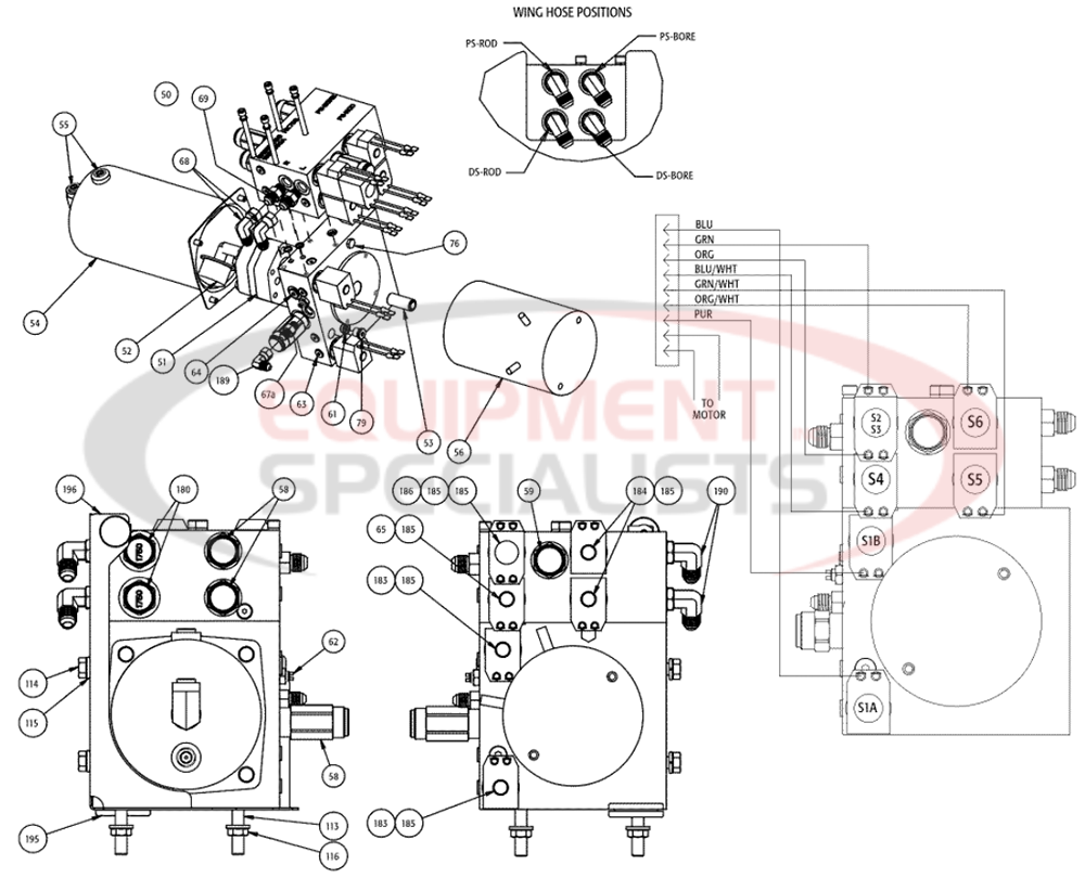 Buyers Snow Dogg XP Hydraulics Diagram Breakdown Diagram