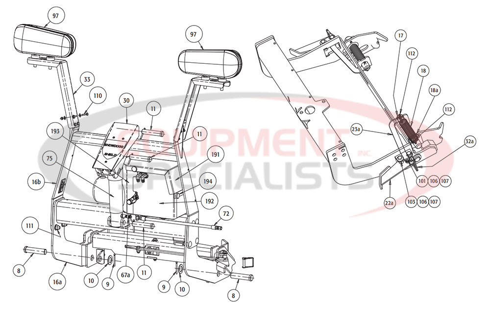 Buyers Snow Dogg XP LiftFrame and Linkage Diagram Breakdown Diagram