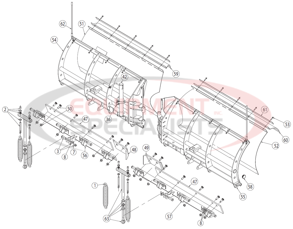 Buyers Snow Dogg VXF Moldboard Diagram Breakdown Diagram