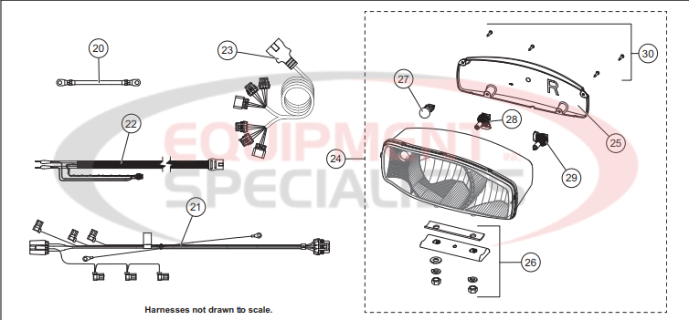 Defender Electrical and Headlamps Breakdown Diagram