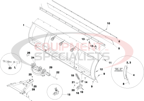 Meyer ST Poly Moldboard Diagram Breakdown Diagram