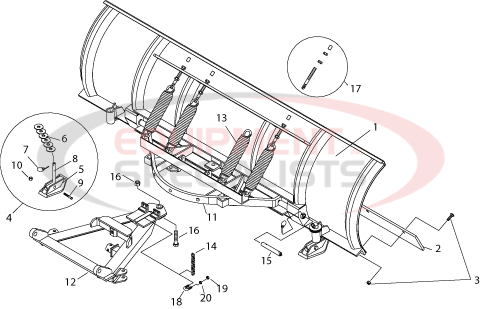 Meyer EZ-Mount Plus C-Series Moldboard Diagram Breakdown Diagram