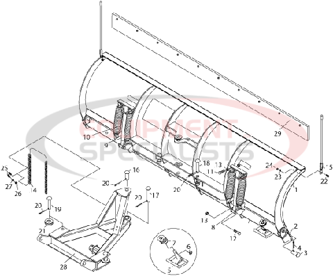 Meyer EZ-Mount Plus Diamond Moldboard Diagram Breakdown Diagram