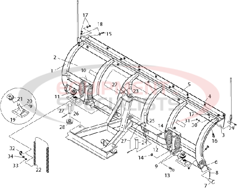 Meyer EZ-Plus Diamond Poly Moldboard Diagram Breakdown Diagram