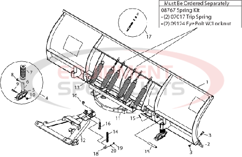 Meyer EZ-Mount Plus HML Moldboard Diagram Breakdown Diagram