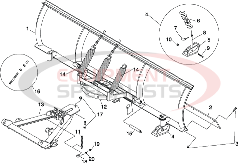 Meyer EZ-Mount Plus ST Moldboard Diagram Breakdown Diagram