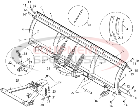 Meyer EZ-Mount Plus STP Moldboard Diagram Breakdown Diagram