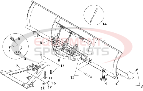 Meyer EZ-Mount Plus STL Moldboard Diagram Breakdown Diagram