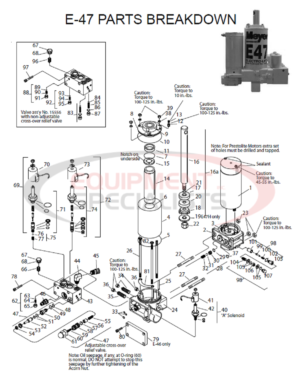 Meyer E-47 Parts Breakdown Breakdown Diagram