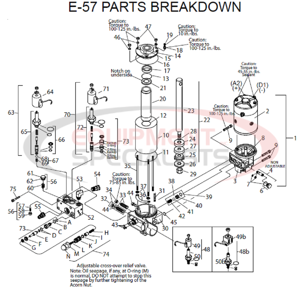 Meyer E-57 Parts Breakdown Breakdown Diagram