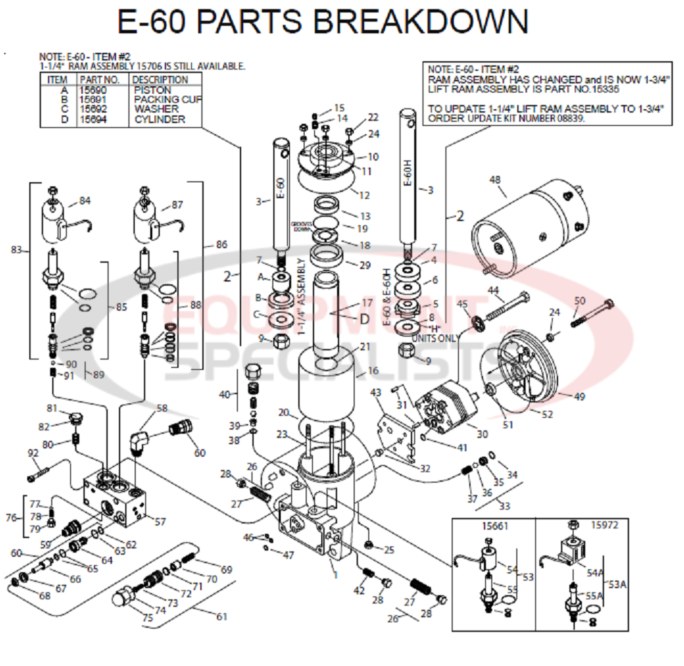 Meyer E-60 Parts Breakdown Diagram