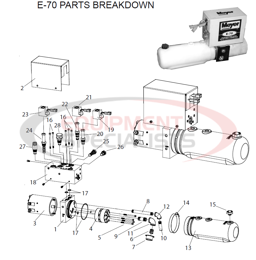 Meyer E-70 Parts Breakdown Diagram