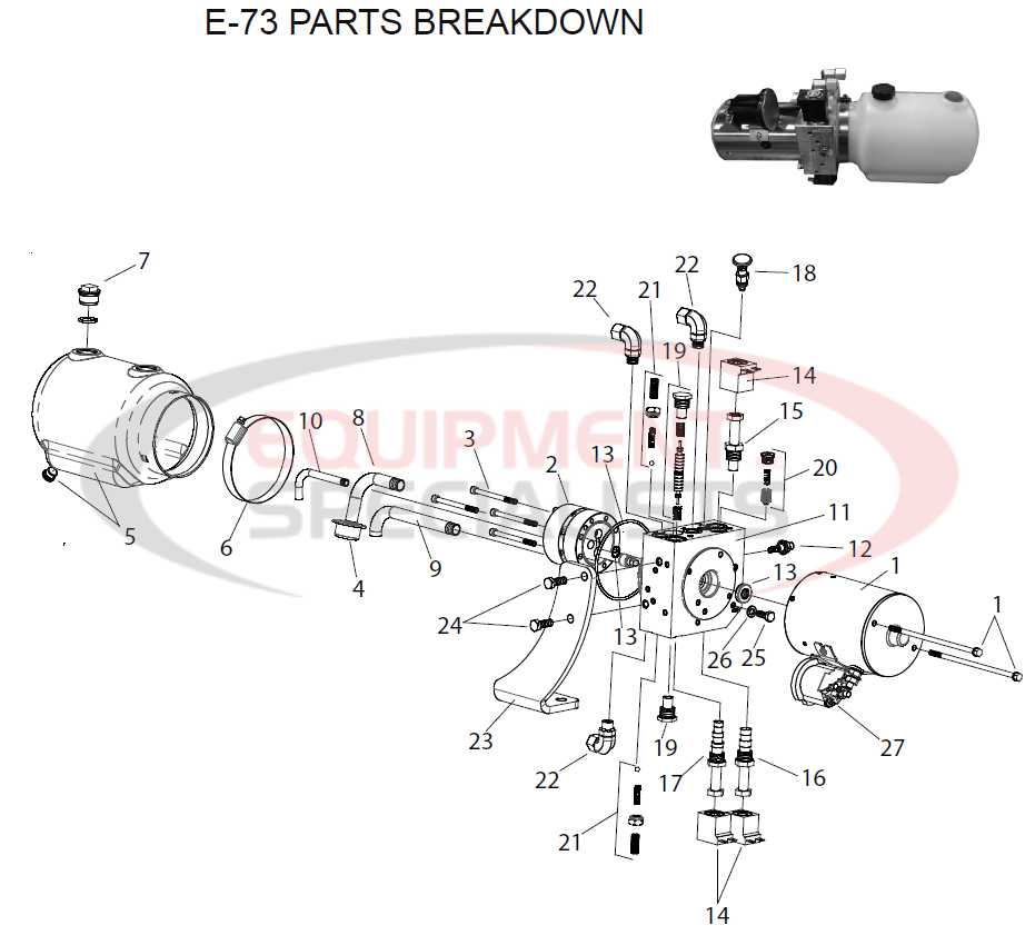 Meyer E-73 Parts Breakdown Breakdown Diagram