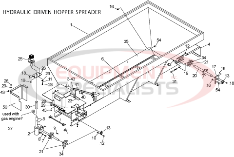 Meyer PV Hydraulic Stainless Steel Hopper Spreader Breakdown Diagram