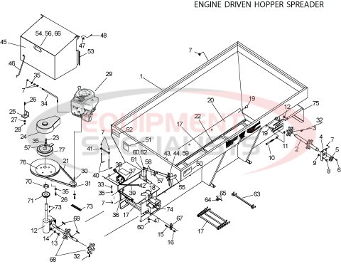 Meyer PV Stainless Steal Engine Driven Hopper Spreader Breakdown Diagram