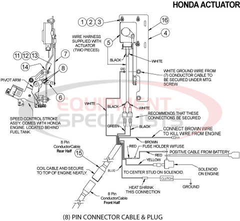 Meyer Honda Actuator 8 Pin Breakdown Diagram