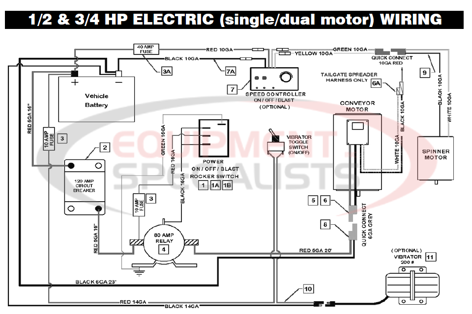 Downeaster 1/2 & 3/4 HP Electric Wiring Breakdown Diagram