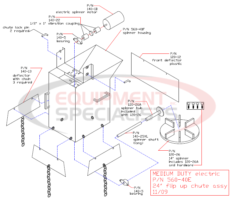 Smith SSV Chute and Spinner Diagram Breakdown Diagram