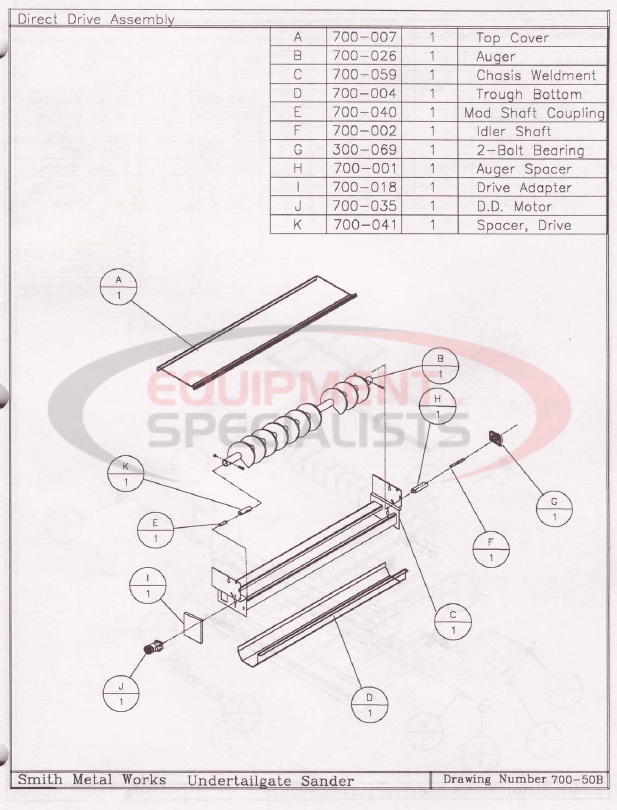 Smith Under Tailgate Drive Assembly Breakdown Diagram