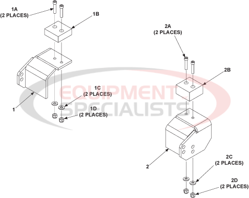 Maxon Tuk-A-Way GPTLR-25 & GPTLR-33 LH & RH Platform Seats Breakdown Diagram