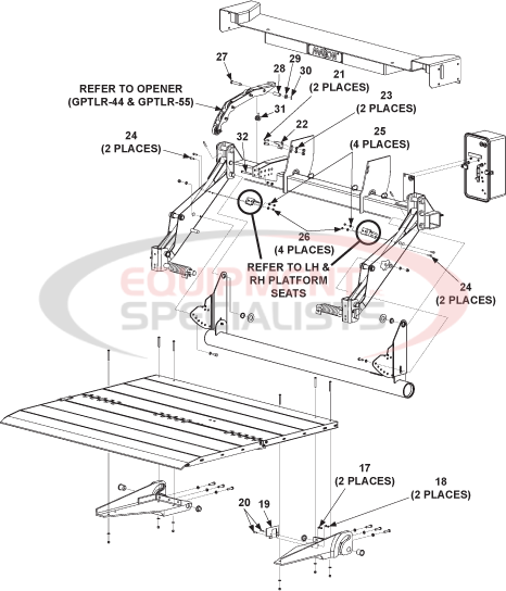 Maxon Tuk-A-Way GPTLR-44 & GPTLR-55 Aluminum Main Assembly 2nd Diagram Breakdown Diagram