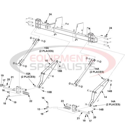 Maxon Tuk-A-Way GPTLR-44 & GPTLR-55 Main Frame, Lifting Arms, & Parallel Arms 2nd Diagram Breakdown Diagram