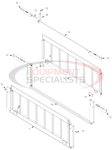 Tommy Gate Original Flatbed, Stake, and Van Series Lift Assembly Diagram Breakdown Diagram