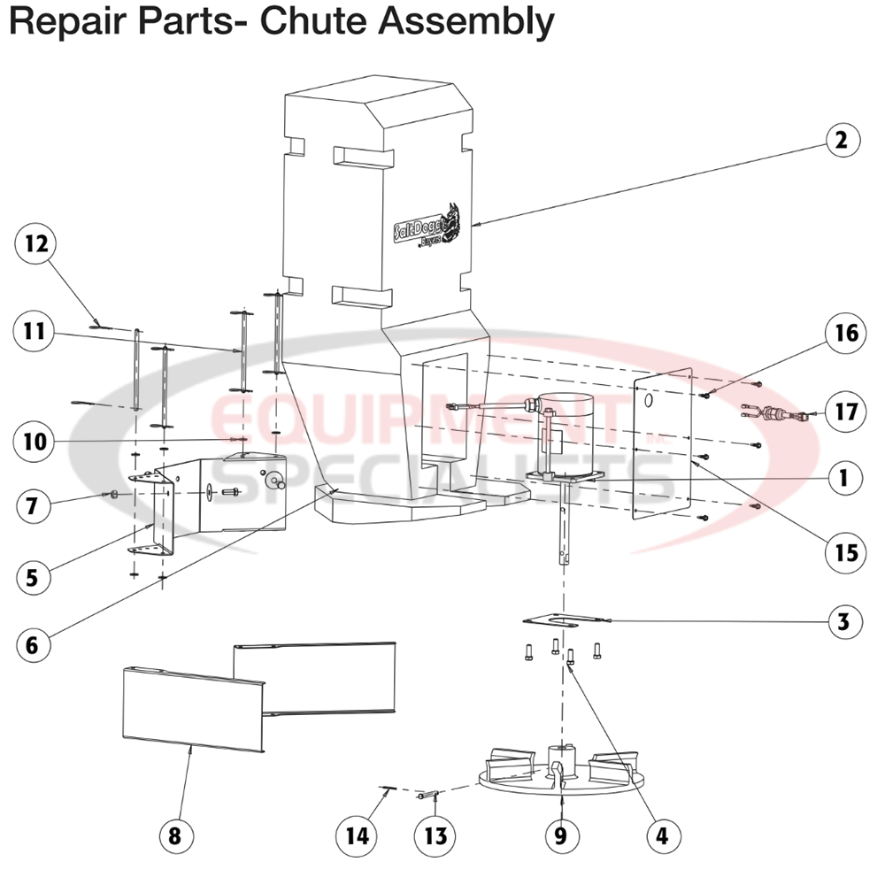 Buyers Salt Dogg SHPE2250 Chute Diagram Breakdown Diagram