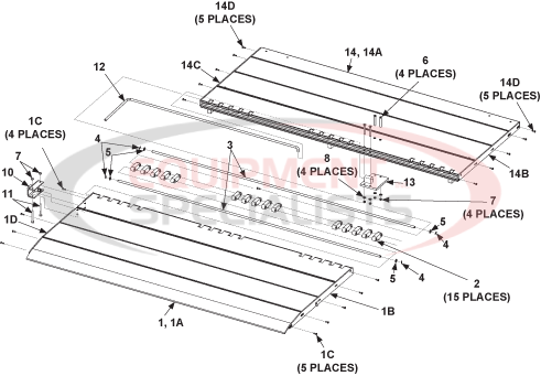 Maxon Aluminum Platform & Flipover Assembly Diagram Breakdown Diagram