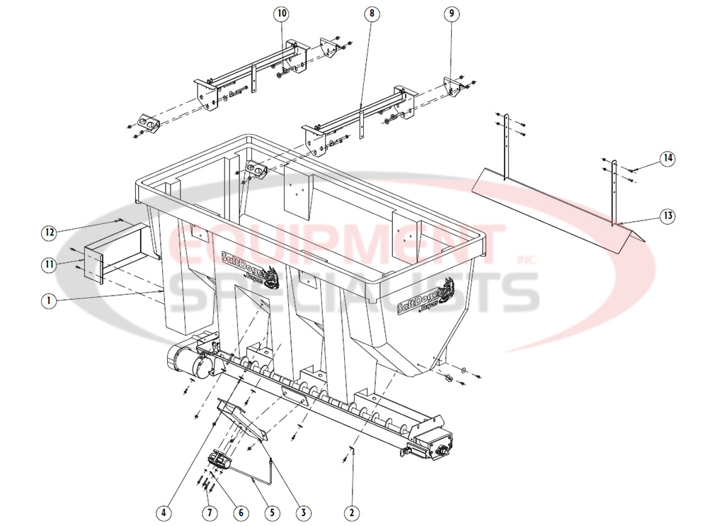 Buyers Salt Dogg SHPE2250 Hopper Diagram Breakdown Diagram