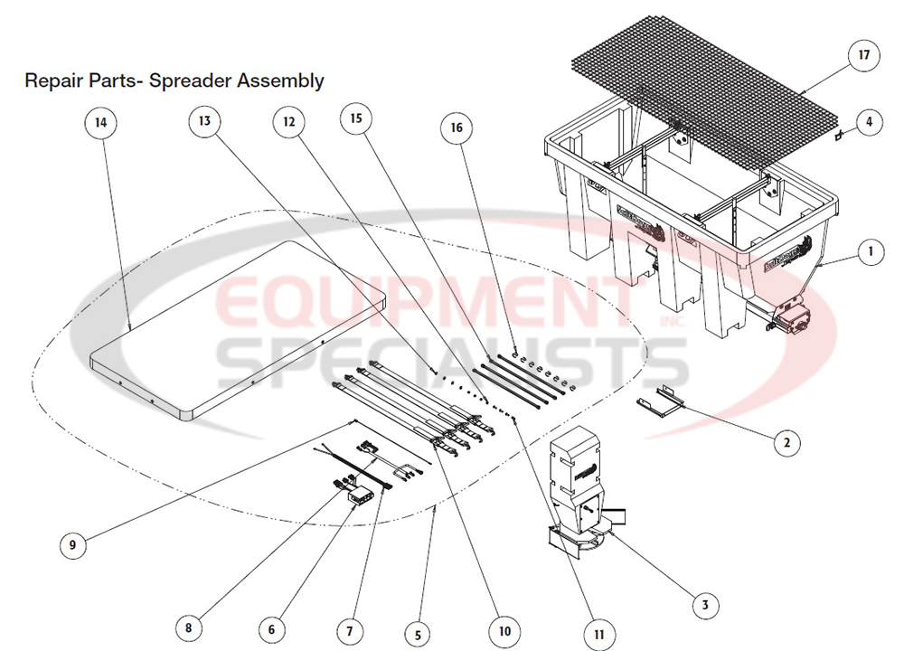 Buyers Salt Dogg SHPE2250 Spreader Diagram Breakdown Diagram