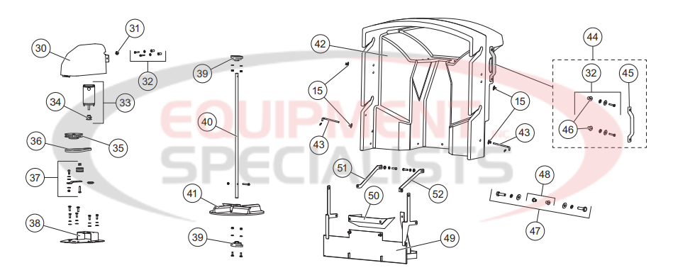 Western Tornado Chute and Spinner Diagram Breakdown Diagram