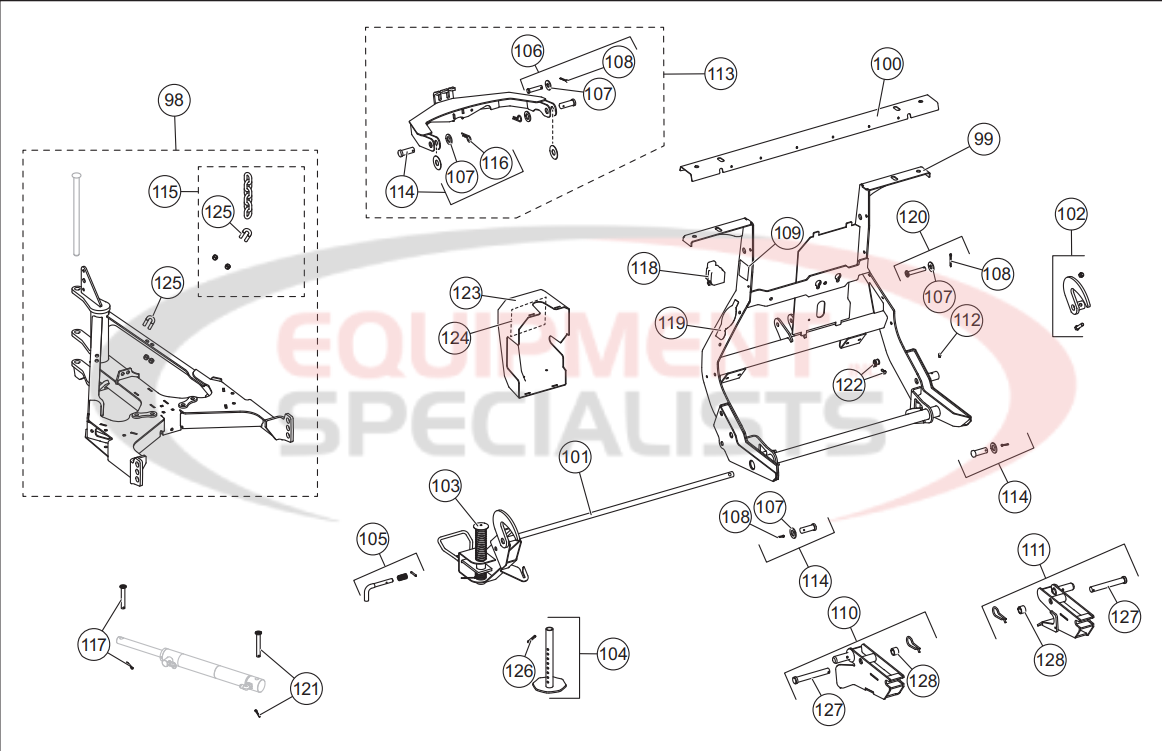 Western Enforcer Lift and T-Frame Diagram Breakdown Diagram