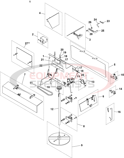 Western Ice Breaker Hopper Spreader Center Belt Drive Parts Diagram Breakdown Diagram