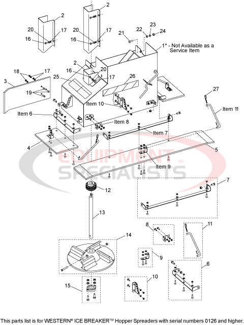 Western Ice Breaker Hopper Spreader Direct Drive Parts Diagram Breakdown Diagram