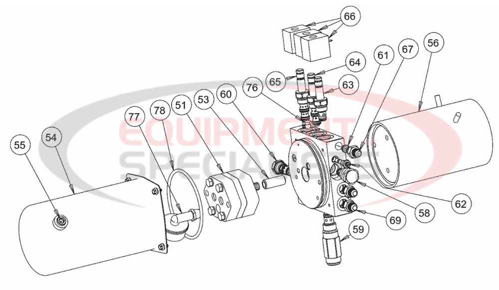 Buyers Snow Dogg EX HD MD Hydraulic Power Unit Diagram Breakdown Diagram