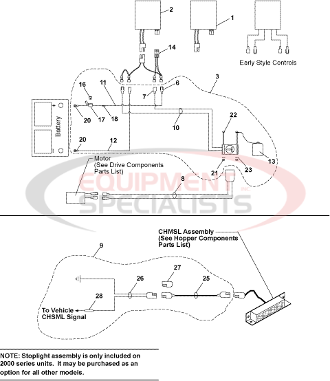 Western 1000/2000 series Tailgate Spreader Electrical Components 2 Diagram Breakdown Diagram