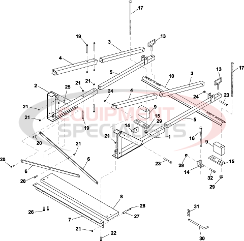 Western Pro-Flo In-Bed Frame Mount Assembly Breakdown Diagram