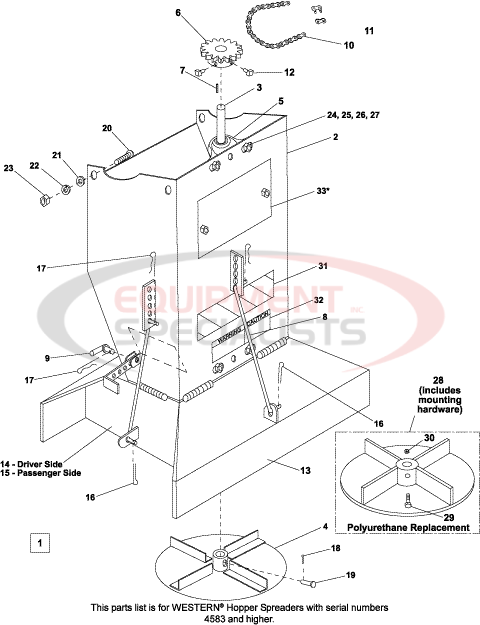 Western Pre-Ice Breaker High Capacity Chute Diagram Breakdown Diagram