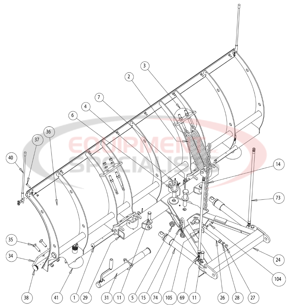 Buyers Snow Dogg Snow Plows HD EX Moldboard Diagram Breakdown Diagram