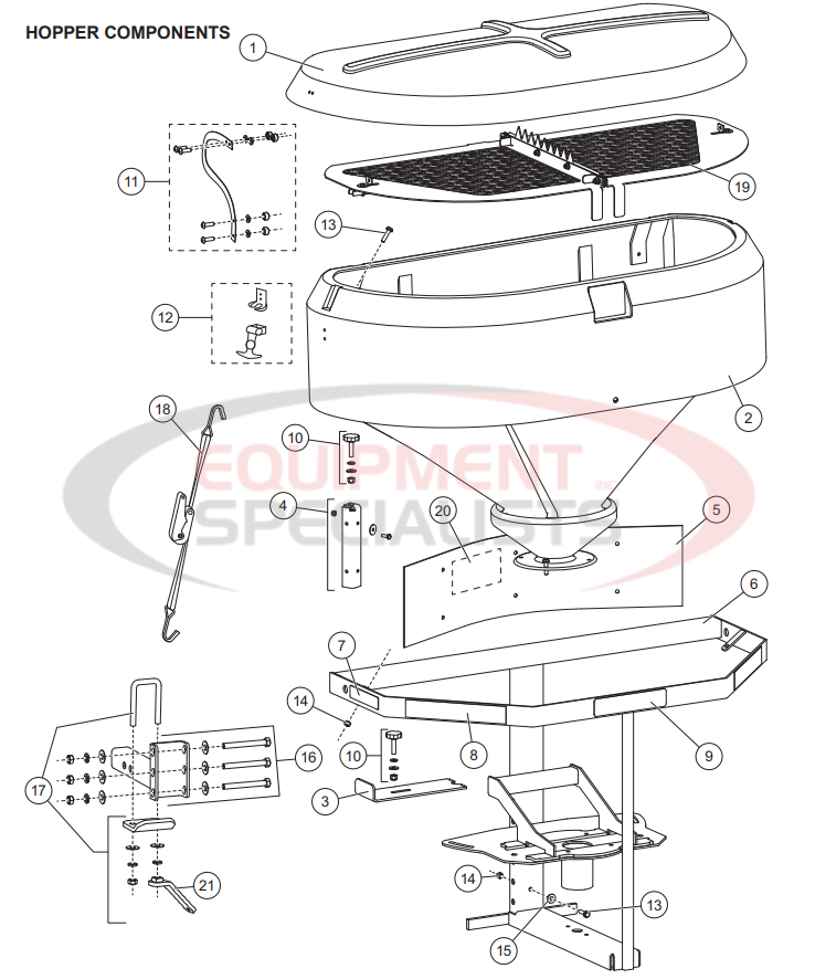 Western Lo-Pro 2500 Hopper Diagram Breakdown Diagram