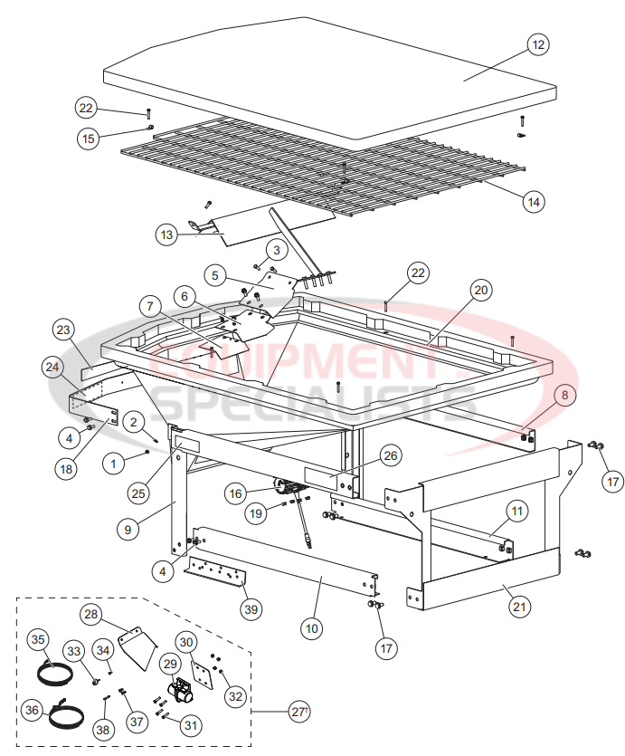 Western Tornado LT Hopper Spreader Diagram Breakdown Diagram