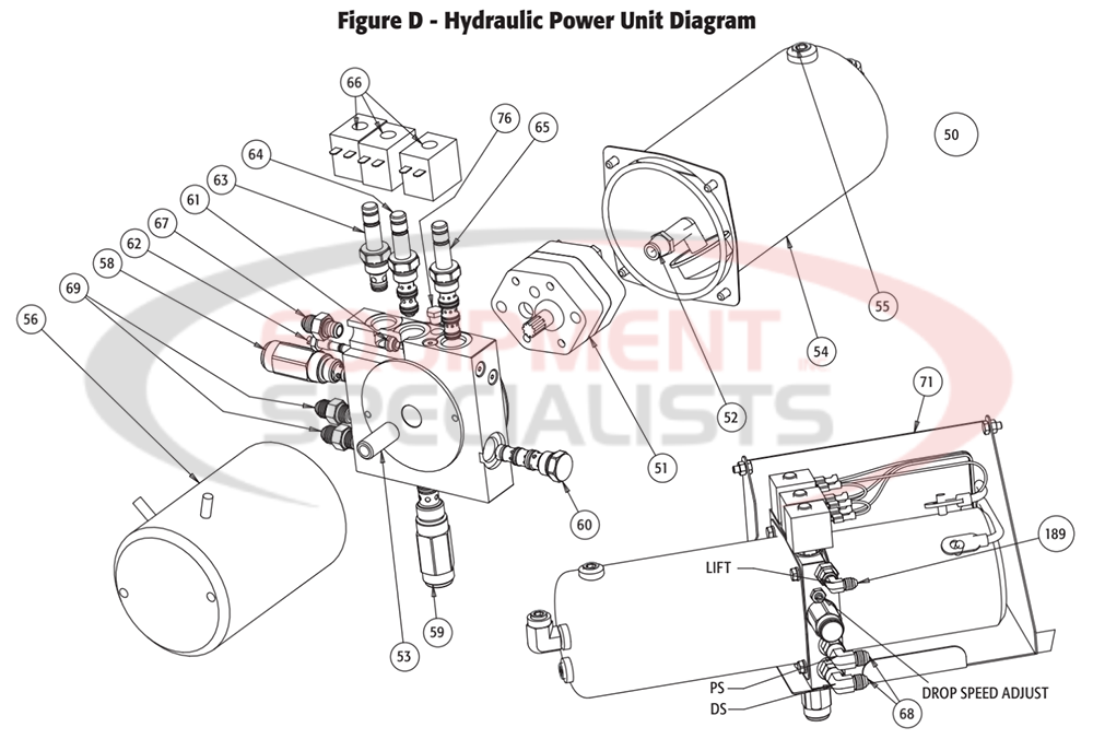 Buyers Snow Dogg MD Snow Plow Hydraulic Components Diagram Breakdown Diagram