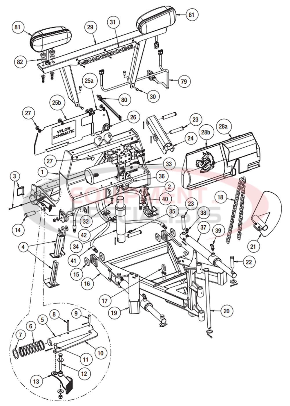 Buyer Snow Dogg VXF2 Lift Frame and T Frame Diagram Breakdown Diagram