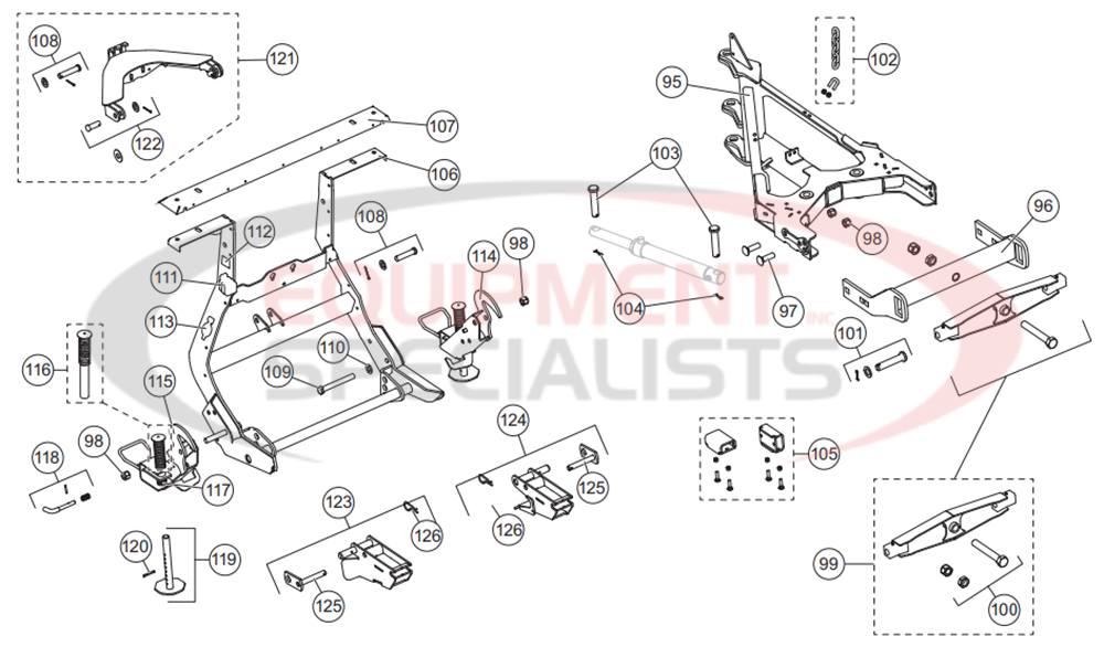 MVP3 Lift Frame and T-Frame Components Diagram Breakdown Diagram