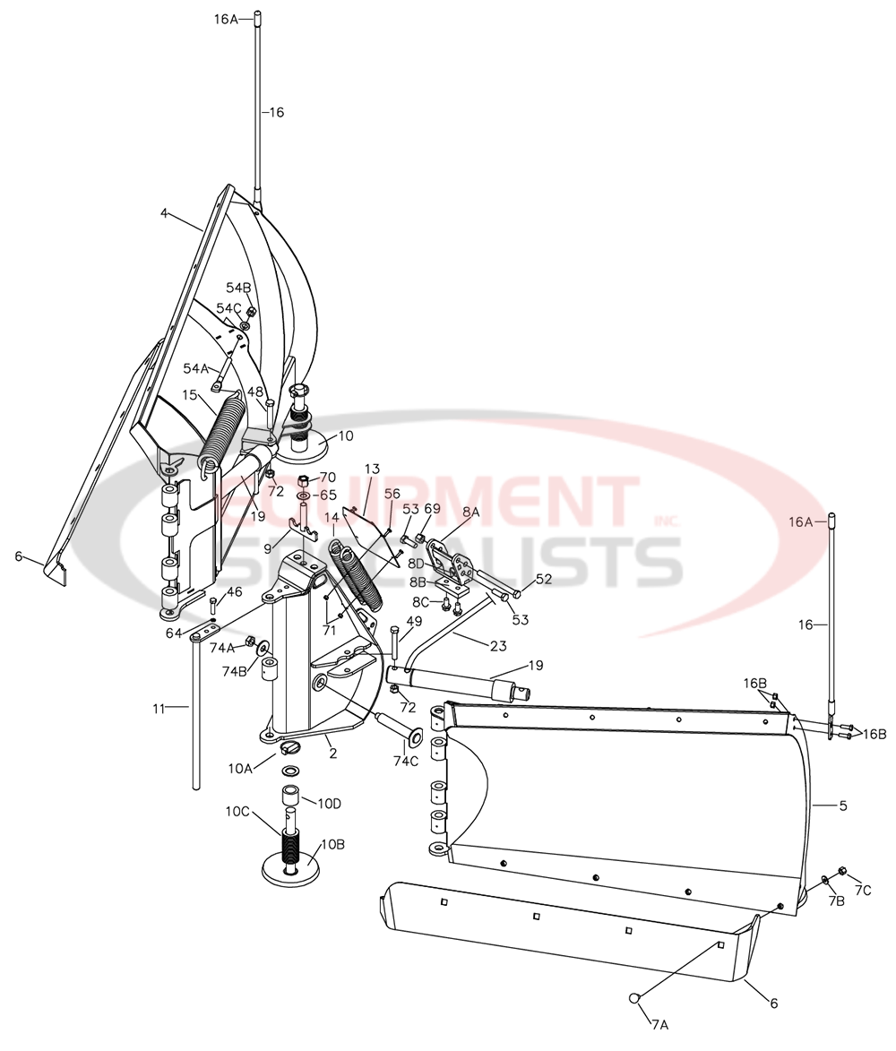 Boss UTV VXT Moldboard Diagram Breakdown Diagram