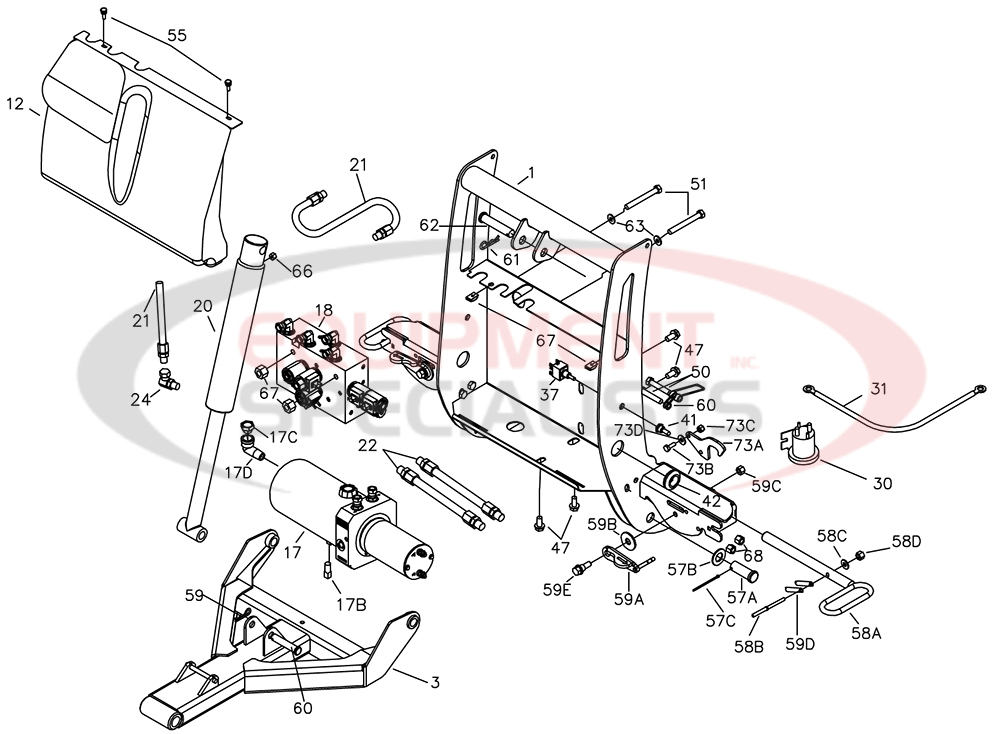 BOSS UTV VXT A Frame and Lift Frame Diagram Breakdown Diagram