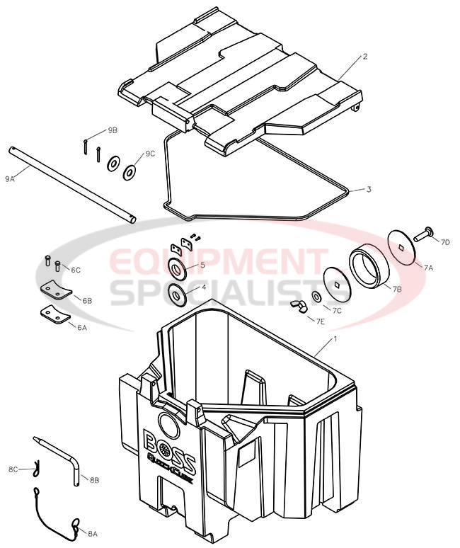 BOSS QUICK CUBE HOPPER ASSEMBLY Diagram Breakdown Diagram