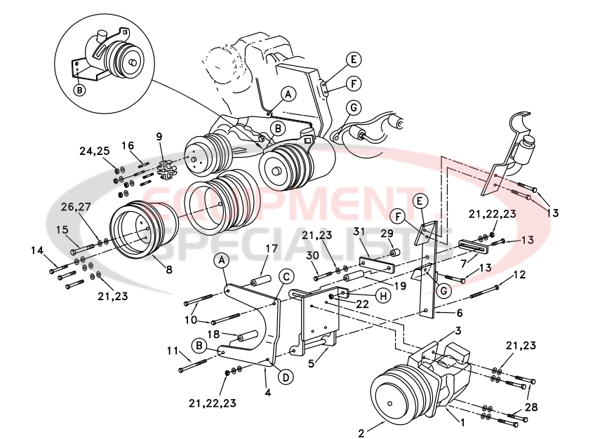 Deweze 700013 Clutch Pump Breakdown Diagram