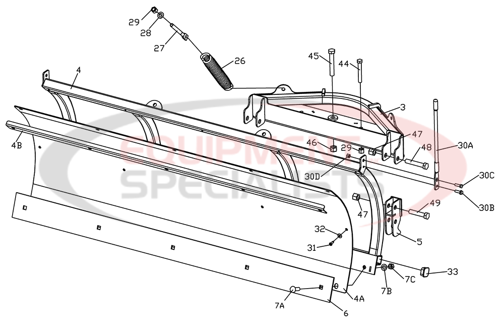 BOSS ATV UTV Mid Size Moldboard Diagram Breakdown Diagram